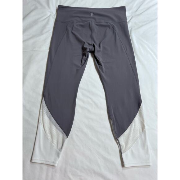 Athleta Salutation Gray Stretch Mesh Workout Pants Women's Size Large L - Picture 2 of 10